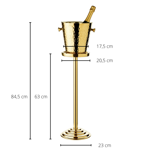 Edzard Capri Sektkühler mit Ständer, Edelstahl hochglanzpoliert goldfarben, außen gemustert, Höhe 85 cm-Sektkühler-Stil-Ambiente-7254 Edzard Capri Sektkühler mit Ständer, Edelstahl hochglanzpoliert goldfarben, außen gemustert, Höhe 85 cm-Sektkühler-Stil-Ambiente-7254