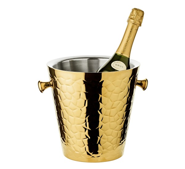 Edzard Capri Sektkühler mit Ständer, Edelstahl hochglanzpoliert goldfarben, außen gemustert, Höhe 85 cm-Sektkühler-Stil-Ambiente-7254 Edzard Capri Sektkühler mit Ständer, Edelstahl hochglanzpoliert goldfarben, außen gemustert, Höhe 85 cm-Sektkühler-Stil-Ambiente-7254