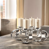 Fink Gorden Candle holder Advent wreath 4 Flame aluminum, nickel -plated, chrome, silver