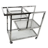 Barwagen Servierwagen Bar Trolley Hazenkamp Edelstahl Glas-Stil-Ambiente-P0412S