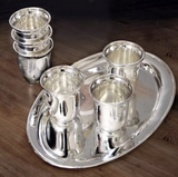 Edzard 2er-Set Schnapsbecher Cuno (Höhe 5 cm, Füllmenge 4 cl), schwerversilbert-Stil-Ambiente-2515