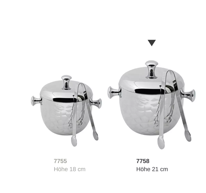 Edzard Eiseimer Rico (Höhe 21 cm), inkl. Deckel und Eiszange, gemustert, Edelstahl, hochglanzpoliert-Stil-Ambiente-7758