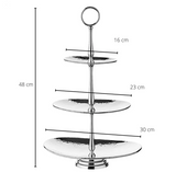 Edzard Etagere Gulf (Höhe 49 cm, 3-stöckig), oval, Edelstahl, gehämmert, hochglanzpoliert-Stil-Ambiente-7709