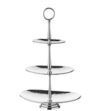 Edzard Etagere Gulf (Höhe 49 cm, 3-stöckig), oval, Edelstahl, gehämmert, hochglanzpoliert-Stil-Ambiente-7709