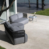 Grattoni Soft Garten Lounge Set - Aluminium mit Seilgeflecht & Textilene - 4-teilig-Stil-Ambiente-Grattoni Soft BLACK/DARK GREY