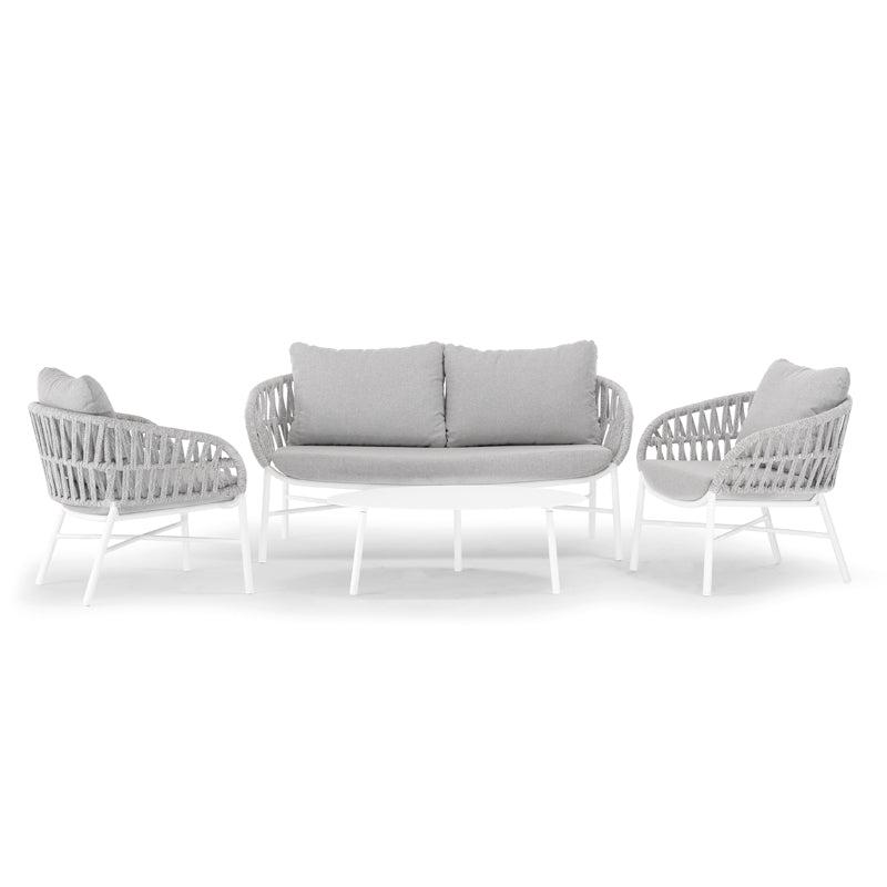 Grattoni Tahiti Garten Lounge Set 4-tlg - Modern & Stapelbarideal-Stil-Ambiente-GrattoniTahitiweiss