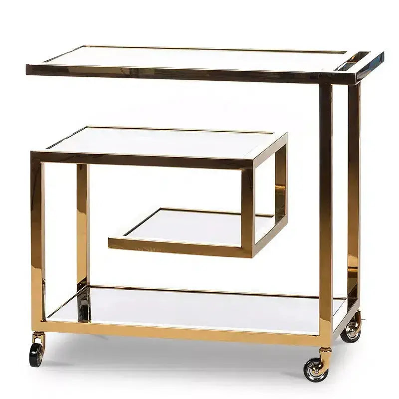 Hazenkamp Bar Trolley Brodie Gold 83x42x78cm W/ Black Glass-9501368622251-www.Stil-Ambiente.de-111432