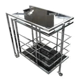 Hazenkamp Barwagen Darrell 77x42x78,5cm Silber Schwarz Glas-9509918836325-www.Stil-Ambiente.de-110808