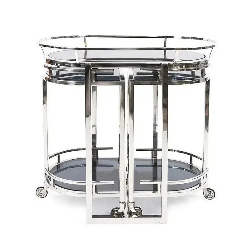 Hazenkamp Barwagen Griffin Oval 79x46x84cm mit schwarzem Glas-www.Stil-Ambiente.de-114730