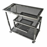 Hazenkamp Barwagen Wesson 83x42x78cm Silber Schwarz Glas-9509918677485-www.Stil-Ambiente.de-110810