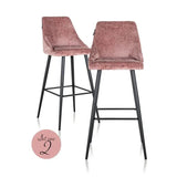 Richmond Interiors Barstuhl Brooke rose chenille (Set von 2)-8720621691723-Stil-Ambiente-S4701 ROSE CHENILLE