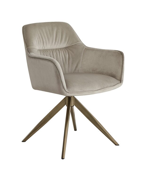 Richmond Interiors Esszimmerstuhl Design Arm Chair Fire Retardant White Chenille Khaki Anthrazit-Esszimmerstuhl-Stil-Ambiente-8720621675747