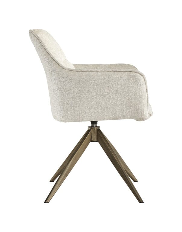 Richmond Interiors Esszimmerstuhl Design Arm Chair Fire Retardant White Chenille Khaki Anthrazit-Esszimmerstuhl-Stil-Ambiente-8720621675785