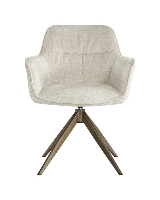 Richmond Interiors Esszimmerstuhl Design Arm Chair Fire Retardant White Chenille Khaki Anthrazit-Esszimmerstuhl-Stil-Ambiente-8720621675785