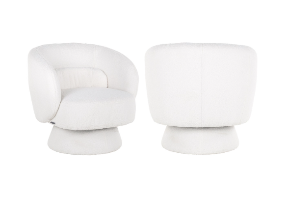 Richmond Interiors Sessel Drehstuhl Senna White Furry-Sessel-Stil-Ambiente-8720621682288