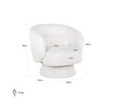 Richmond Interiors Sessel Drehstuhl Senna White Furry-Sessel-Stil-Ambiente-8720621682288