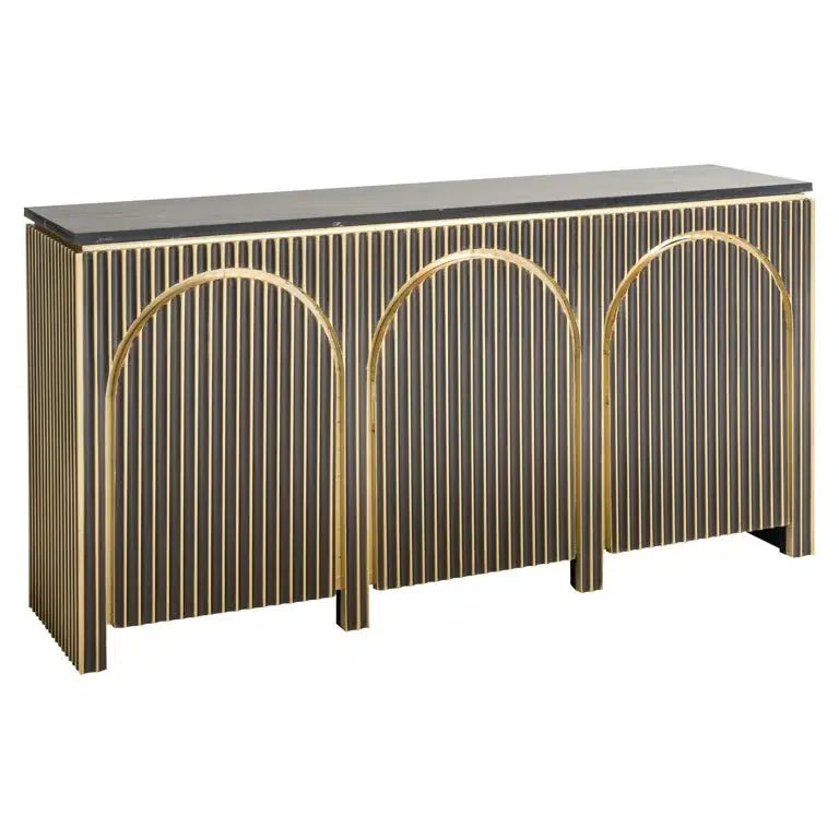 Richmond Interiors Sideboard Les Arcs 3-türig (Brushed Gold-8721009406816-www.Stil-Ambiente.de-7569