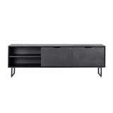 Richmond Interiors TV Sidebard TV Board Fernsehkommode TV-Anrichte Blax 2 Klappen 1 Einlegeboden (Schwarz)-TV Board-8720621605492-Stil-Ambiente