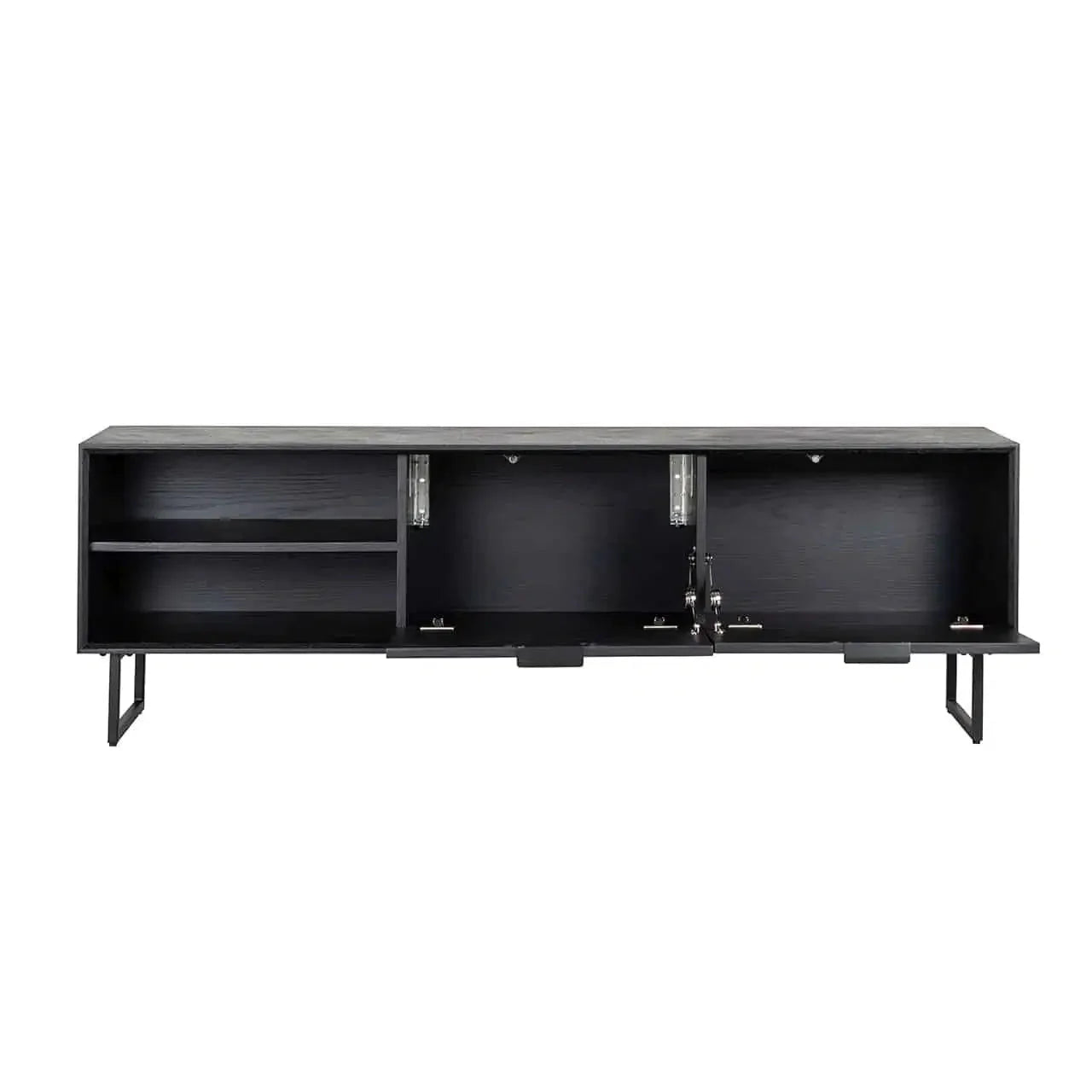 Richmond Interiors TV Sidebard TV Board Fernsehkommode TV-Anrichte Blax 2 Klappen 1 Einlegeboden (Schwarz)-TV Board-8720621605492-Stil-Ambiente