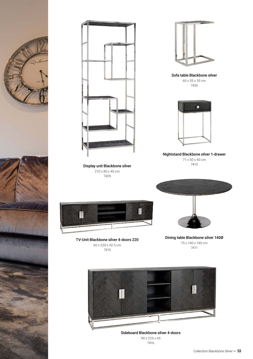 Table d'appoint Richmond Interiors Blackbone Silver (Rustique noir)