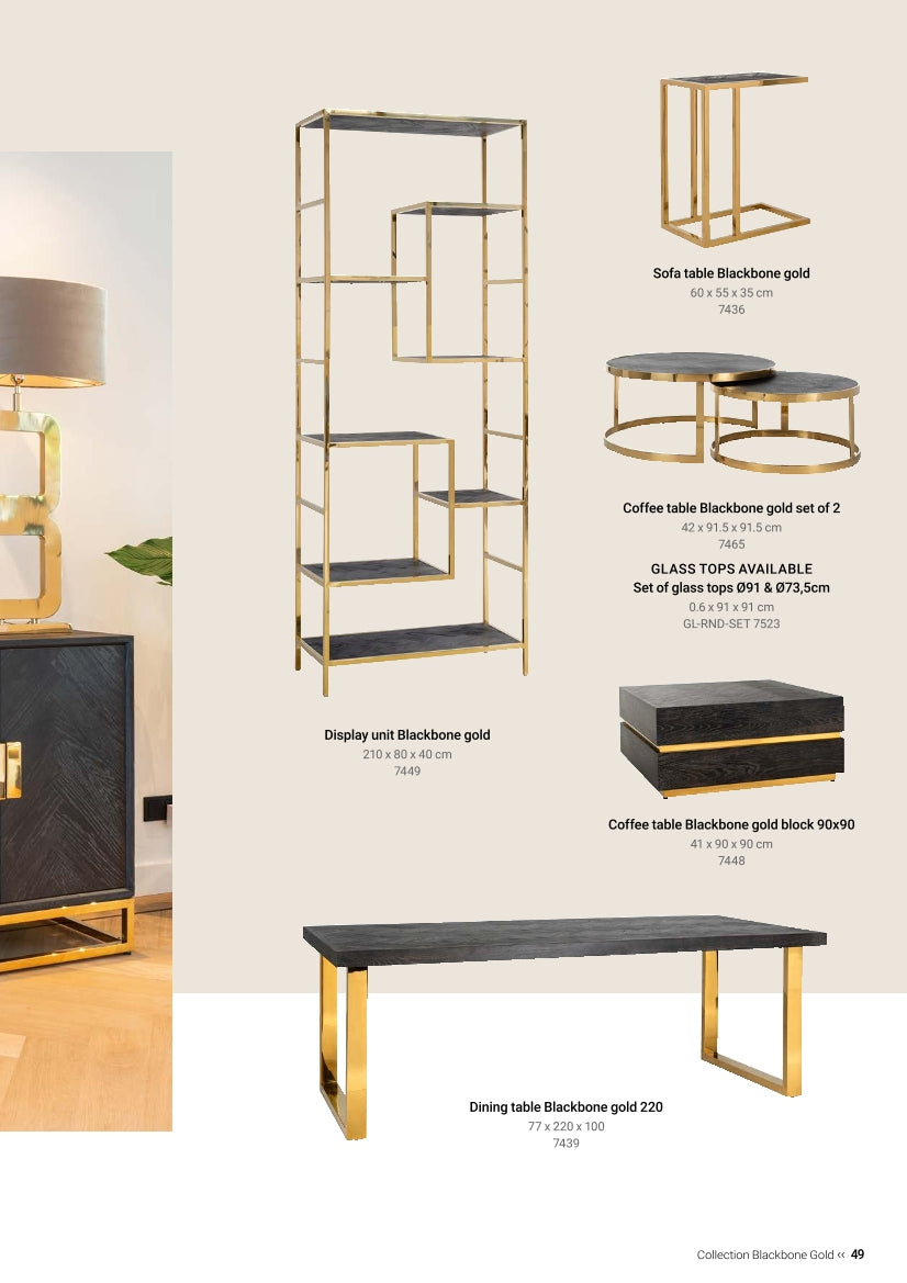 Richmond Interiors Bartisch Stehtisch Blackbone Gold 160 Bar Tisch