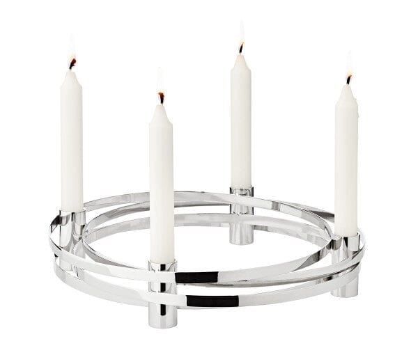 Edzard Adventskranz Avia, Aluminium vernickelt silberfarben-adventskranz-Stil-Ambiente-0202