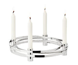 Edzard Adventskranz Avia, Aluminium vernickelt silberfarben-adventskranz-Stil-Ambiente-0202