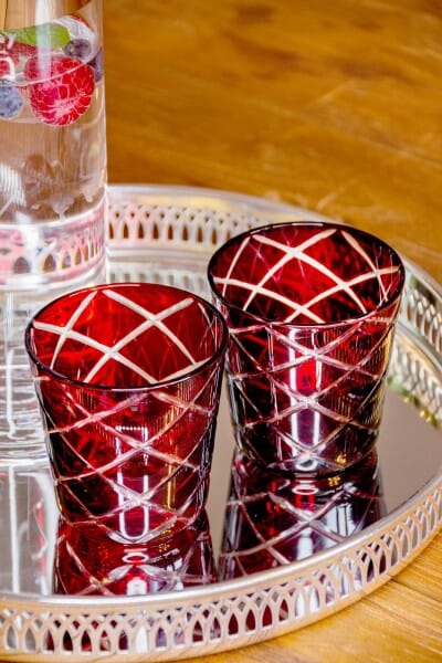 Edzard Dio 6er Set Kristallgläser, rot, handgeschliffenes Glas-glas-Stil-Ambiente-80205485