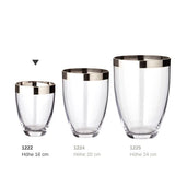 Edzard Vase Charlotte, mundgeblasenes Kristallglas mit Platinrand-Vase-Stil-Ambiente-