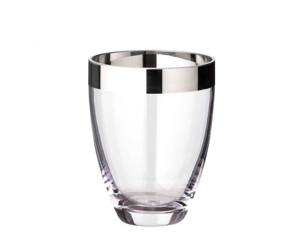 Edzard Vase Charlotte, mundgeblasenes Kristallglas mit Platinrand-Vase-Stil-Ambiente-