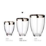 Edzard Vase Charlotte, mundgeblasenes Kristallglas mit Platinrand-vasen-Stil-Ambiente-