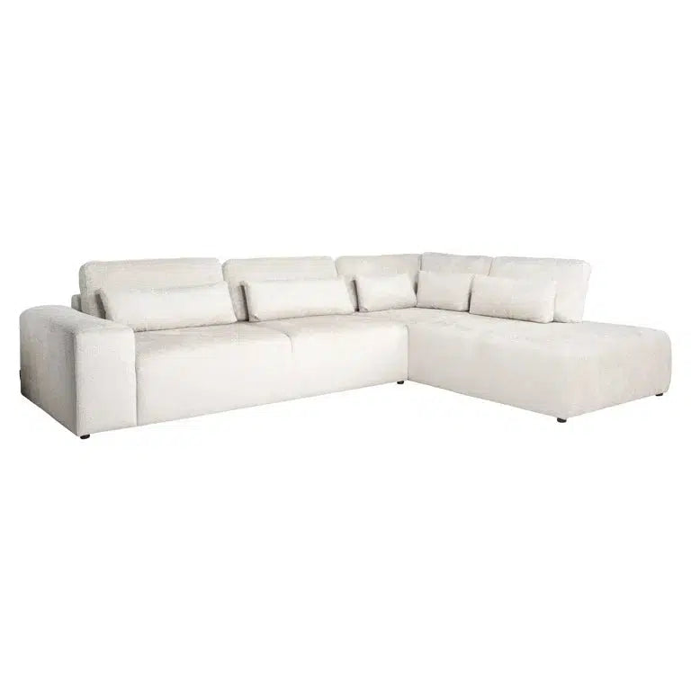 Richmond Interiors Sofa Couch Lund 3 seater + ottoman right cream fusion