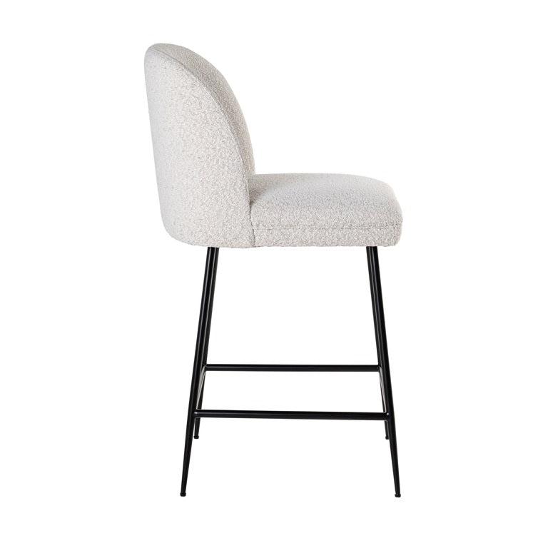 Richmond Interiors Barstuhl Pullitzer white bouclé / schwarz-8720621662808-Stil-Ambiente-S4515 WHITE BOUCLÉ