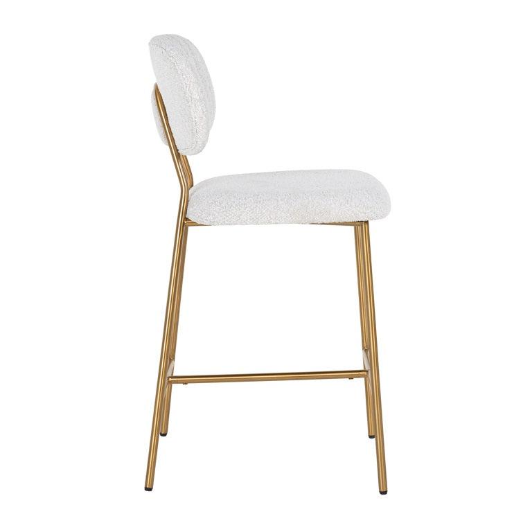 Richmond Interiors Barstuhl Xenia white bouclé / brushed gold (Copenhagen 900 Bouclé White)-8720621662976-Stil-Ambiente-S4522 WHITE BOUCLÉ