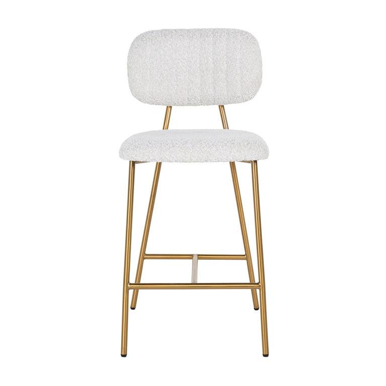 Richmond Interiors Barstuhl Xenia white bouclé / brushed gold (Copenhagen 900 Bouclé White)-8720621662976-Stil-Ambiente-S4522 WHITE BOUCLÉ