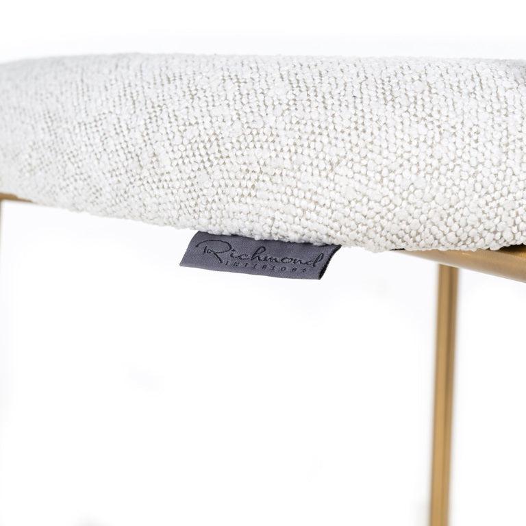 Richmond Interiors Barstuhl Xenia white bouclé / brushed gold (Copenhagen 900 Bouclé White)-8720621662976-Stil-Ambiente-S4522 WHITE BOUCLÉ