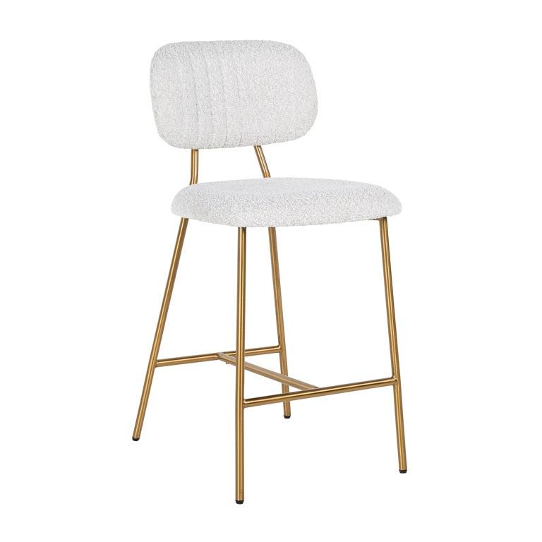 Richmond Interiors Barstuhl Xenia white bouclé / brushed gold (Copenhagen 900 Bouclé White)-8720621662976-Stil-Ambiente-S4522 WHITE BOUCLÉ