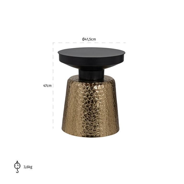 Richmond Interiors Beistelltisch Freddie (Black/gold)-8720621679202-Stil-Ambiente-825162