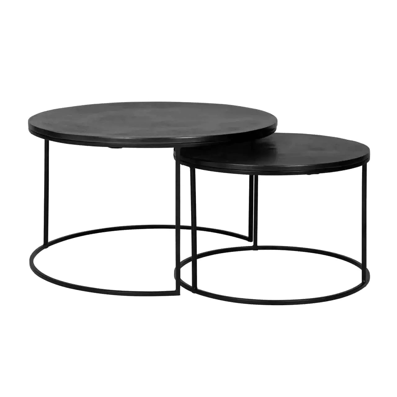 Richmond Interiors Couchtisch Bolder 2er-Set Aluminium Schwarz (Schwarz)-couchtische-Stil-Ambiente