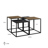 Richmond Interiors Couchtisch Ely set von 4 (Black/gold)-8720621684886-Stil-Ambiente-825210