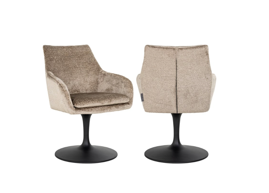 Richmond Interiors Drehstuhl Marlon taupe Chenille-8720621696674-Stil-Ambiente-S4728 TAUPE CHENILLE