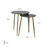 Richmond Interiors Ecktisch Finley Set von 2 (Gold)-8720621679264-Stil-Ambiente-825168