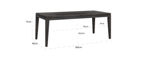 Richmond Interiors Esstisch Blackbone 200cm-Esstisch-Stil-Ambiente