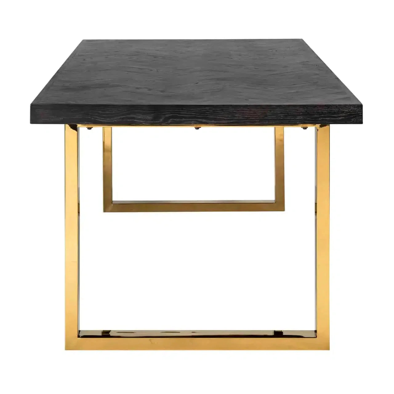 Richmond Interiors Esstisch Blackbone gold 220 (Schwarz rustikal)-Esstische-Stil-Ambiente