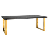 Richmond Interiors Esstisch Blackbone gold 220 (Schwarz rustikal)-Esstische-Stil-Ambiente