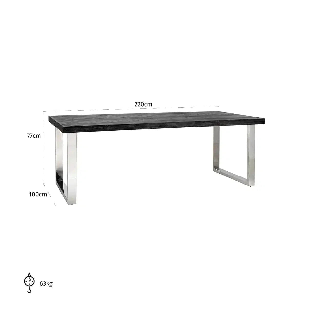 Richmond Interiors Esstisch Blackbone silver 220-Esstisch-Stil-Ambiente