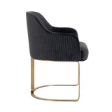 Richmond Interiors Esszimmerstuhl Dining Chair Anthrazit Samt-Esszimmerstuhl-Stil-Ambiente-