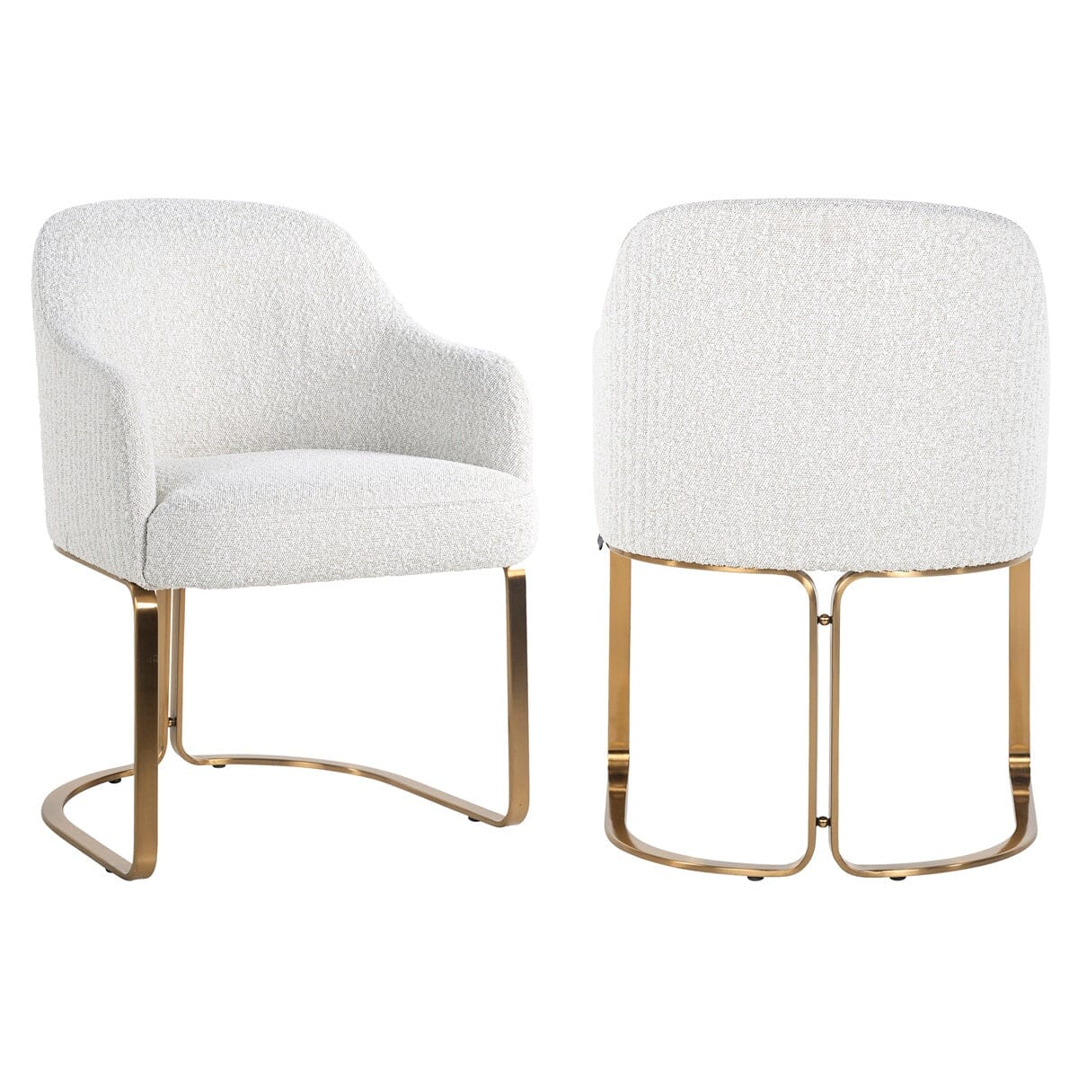 Richmond Interiors Esszimmerstuhl Dining Chair Hadley Samt White Boucle-Esszimmerstuhl-Stil-Ambiente-