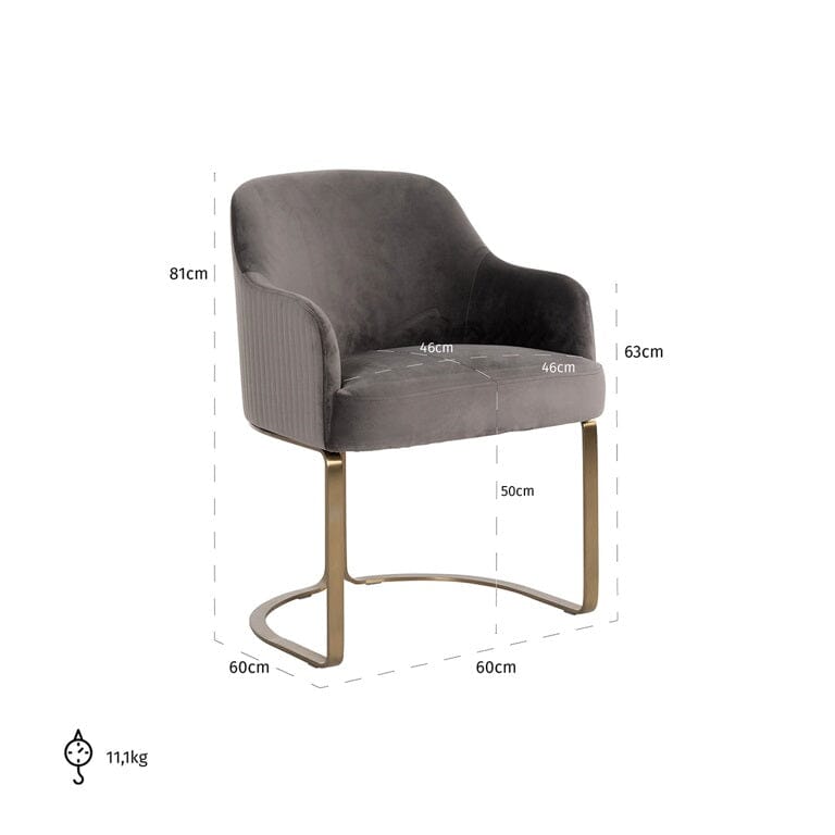 Richmond Interiors Esszimmerstuhl Dining Chair Samt Velvet Khaki fire retardant feuerabweisend-Esszimmerstuhl-Stil-Ambiente-