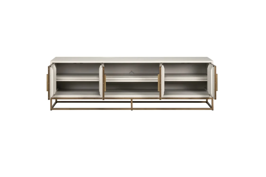 Richmond Interiors Fernsehkommode Whitebone brass 4-Türen 200cm-8720621694625-Stil-Ambiente-7791